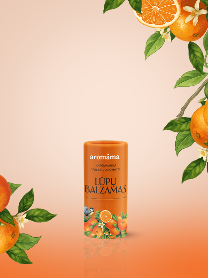 Karčiavaisių apelsinų aromato lūpų balzamas