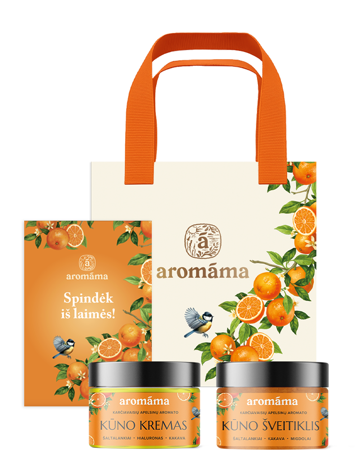 Karčiavaisių apelsinų aromato kūno desertų duetas