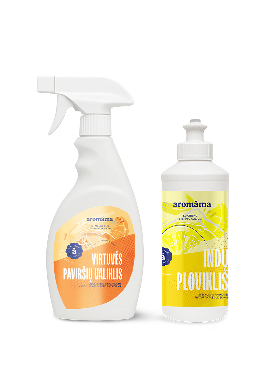 Aromaterapinis indų ploviklio ir virtuvės valiklio rinkinys