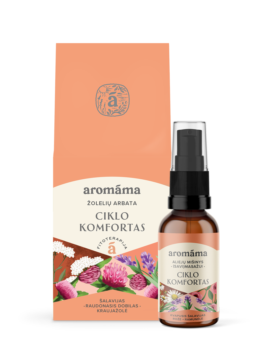 Aliejų mišinio ir arbatos rinkinys moterims „Ciklo komfortas“
