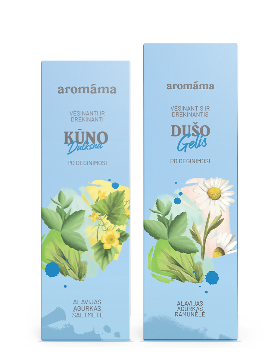 Vėsinančios ir drėkinančios kūno dulksnos ir dušo gelio rinkinys