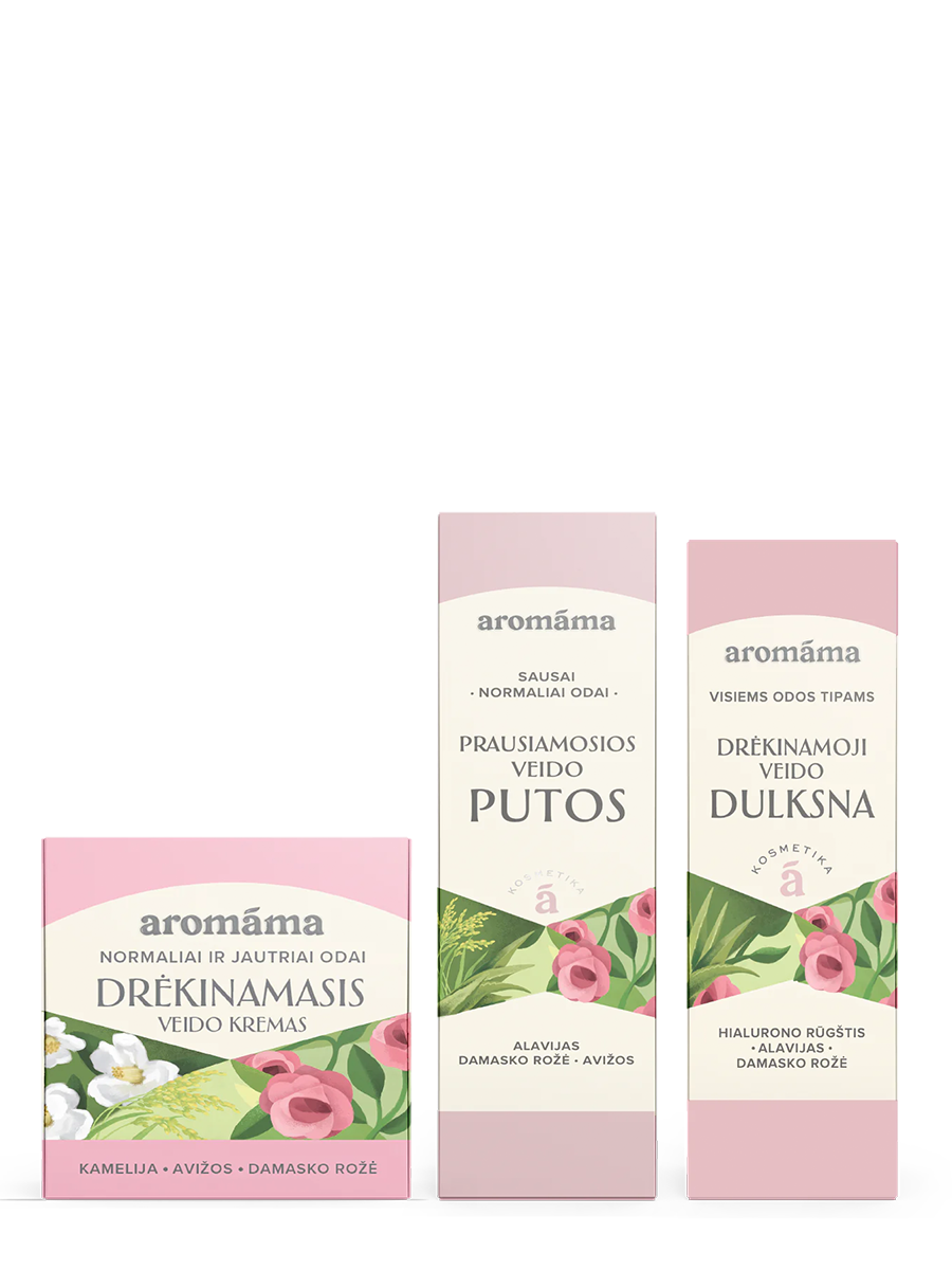 Prausiamųjų veido putų, drėkinamosios veido dulksnos ir veido kremo rinkinys