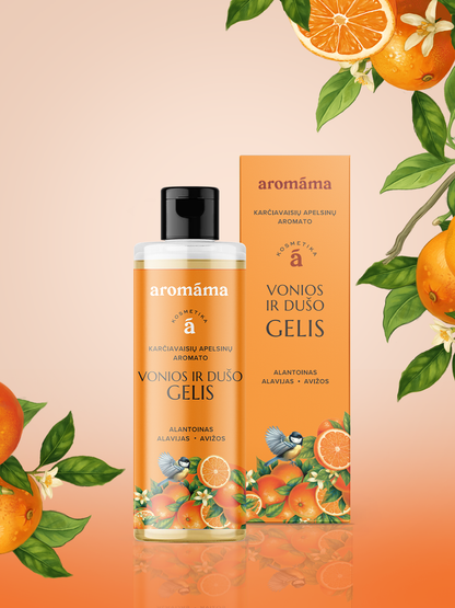 Karčiavaisių apelsinų aromato vonios ir dušo gelis