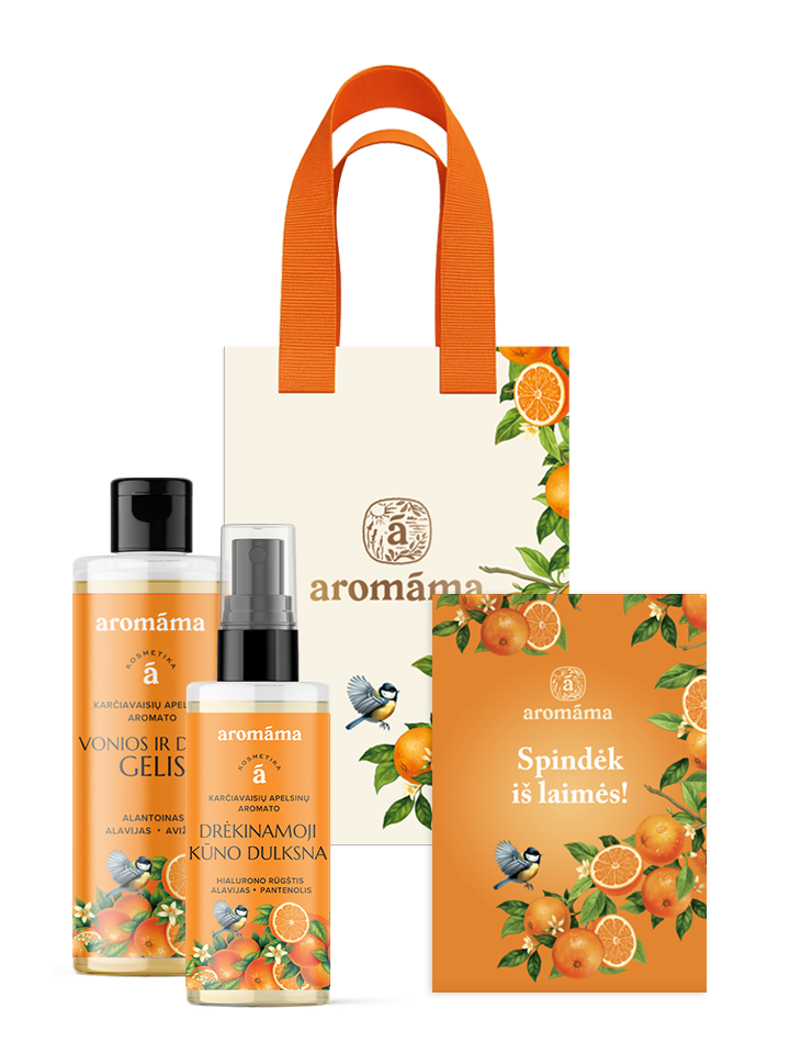 Karčiavaisių apelsinų aromato kūno puoselėjimo duetas
