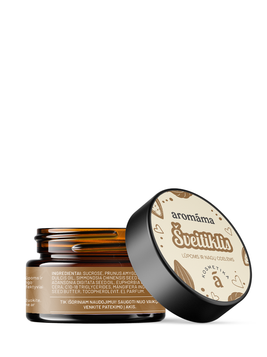 Karamelės aromato šveitiklis lūpoms ir nagų odelėms