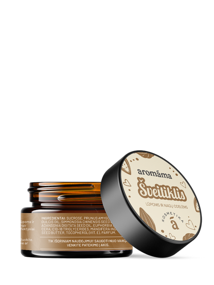 Karamelės aromato šveitiklis lūpoms ir nagų odelėms