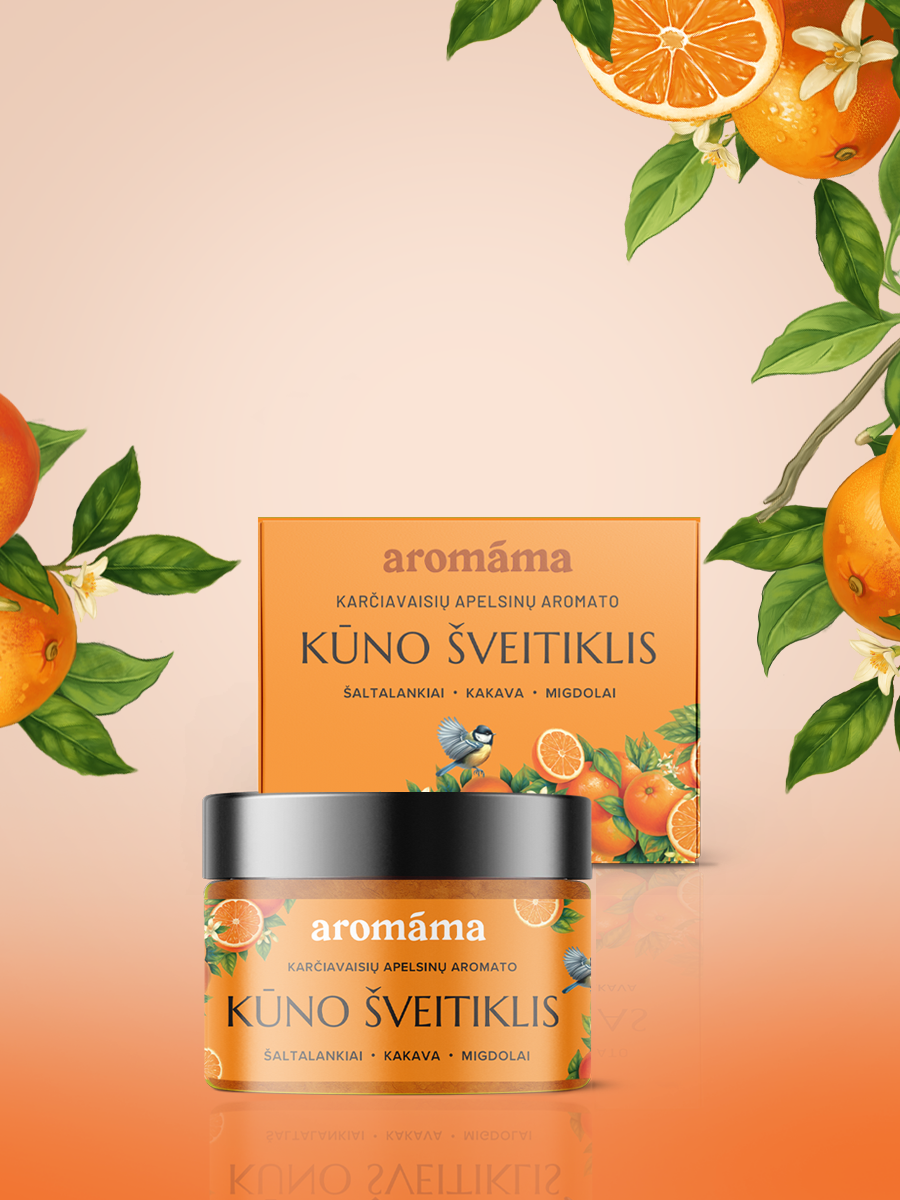 Karčiavaisių apelsinų aromato kūno šveitiklis