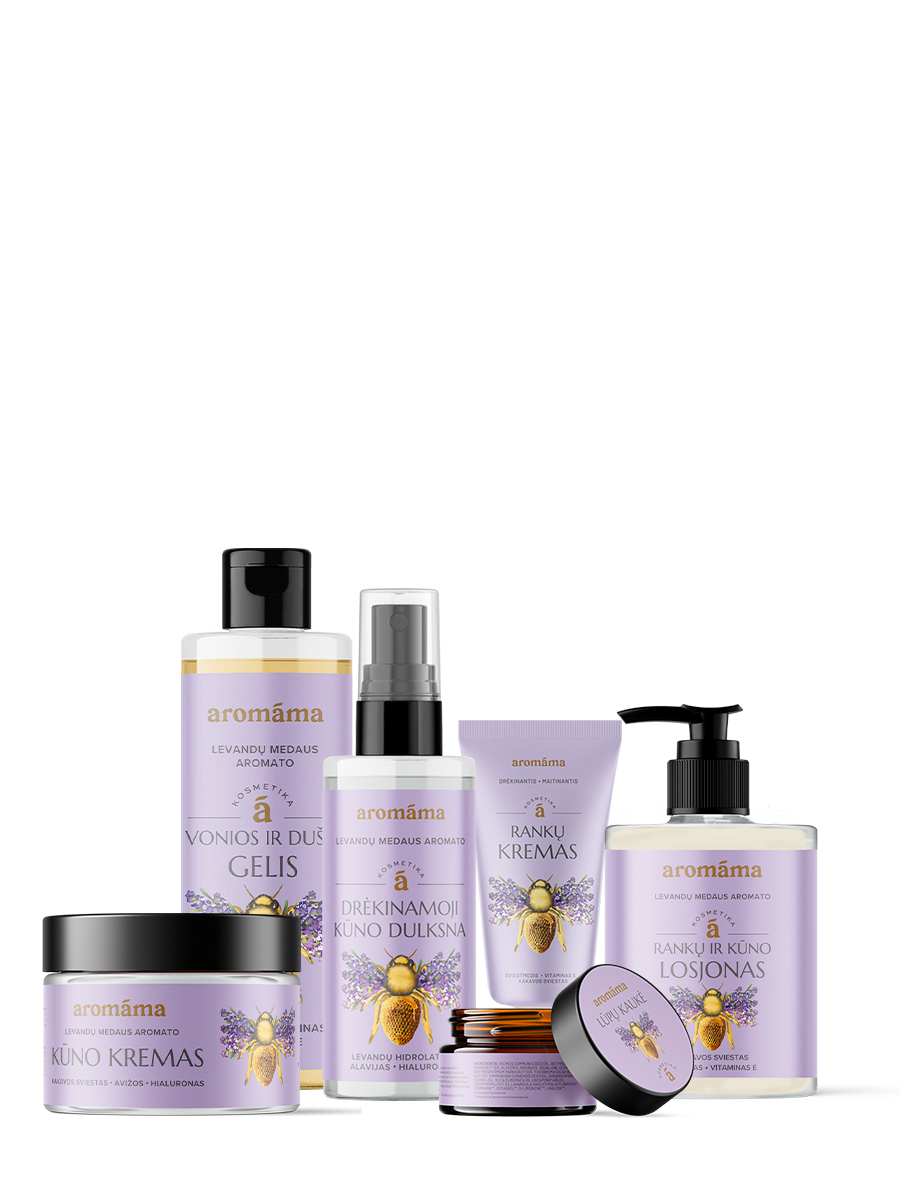 Didysis levandų medaus aromato odos priežiūros rinkinys