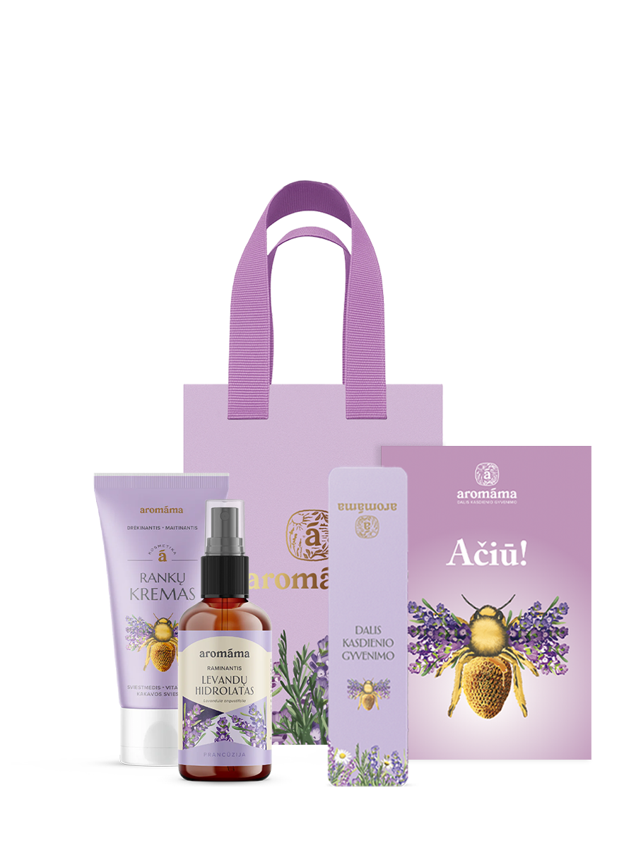 Levandų medaus aromato rankų kremo ir levandų hidrolato rinkinys