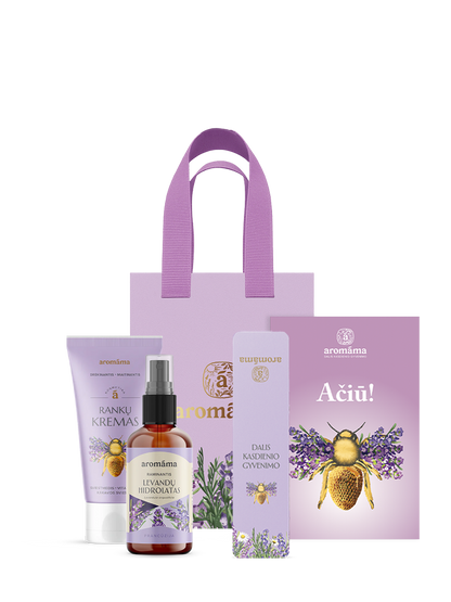 Levandų medaus aromato rankų kremo ir levandų hidrolato rinkinys