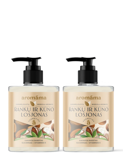 Karamelizuotų migdolų aromato rankų ir kūno losjonas