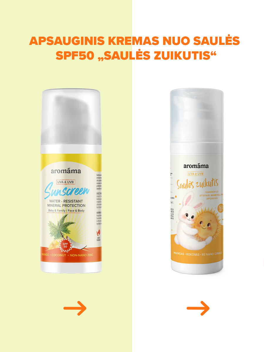 Apsauginis kremas nuo saulės SPF50 „Saulės zuikutis“