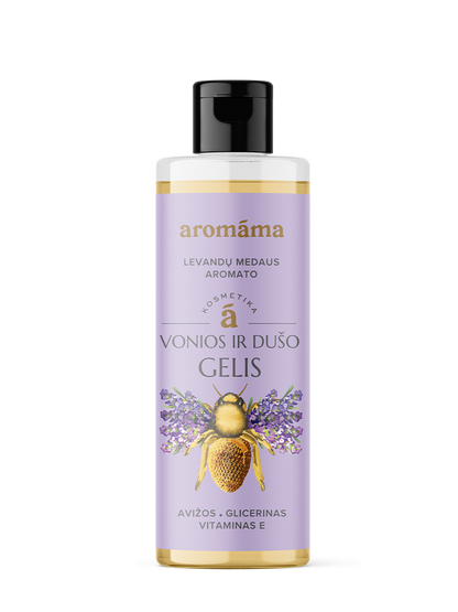 Levandų medaus aromato vonios ir dušo gelis