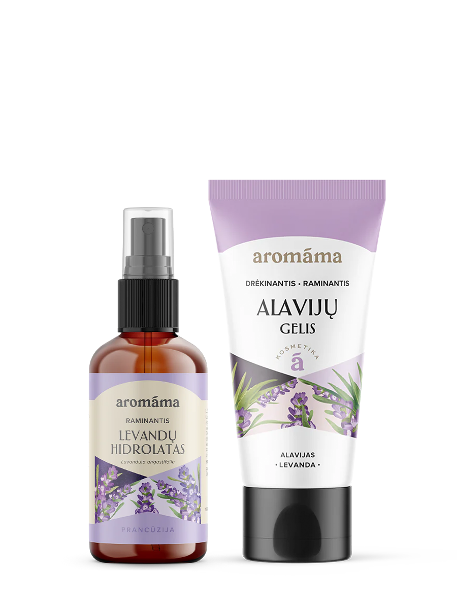 Levandų hidrolato ir drėkinančio bei raminančio alavijų gelio rinkinys
