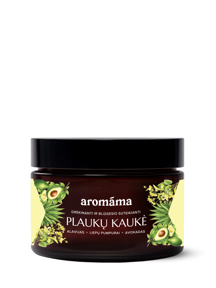 Drėkinanti ir blizgesio suteikianti plaukų kaukė