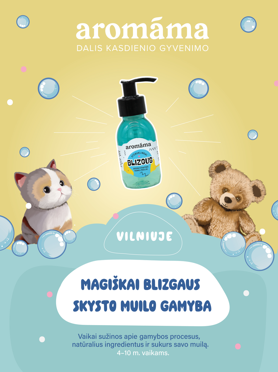 ATVIROS magiškai blizgaus skysto muilo gamybos dirbtuvės VILNIUJE gegužės 14 d. 18 val.