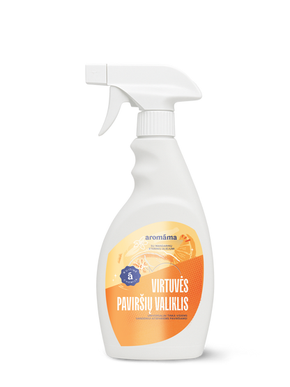 Virtuvės paviršių valiklis su mandarinų eteriniu aliejumi